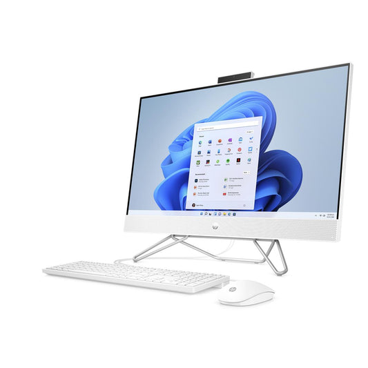 HP 27-cb0070 27" Full HD All-In-One Touchscreen Desktop Computer, AMD Ryzen 7 5700U 1.8GHz, 16GB RAM, 512GB SSD, Windows 11 Home, Starry White